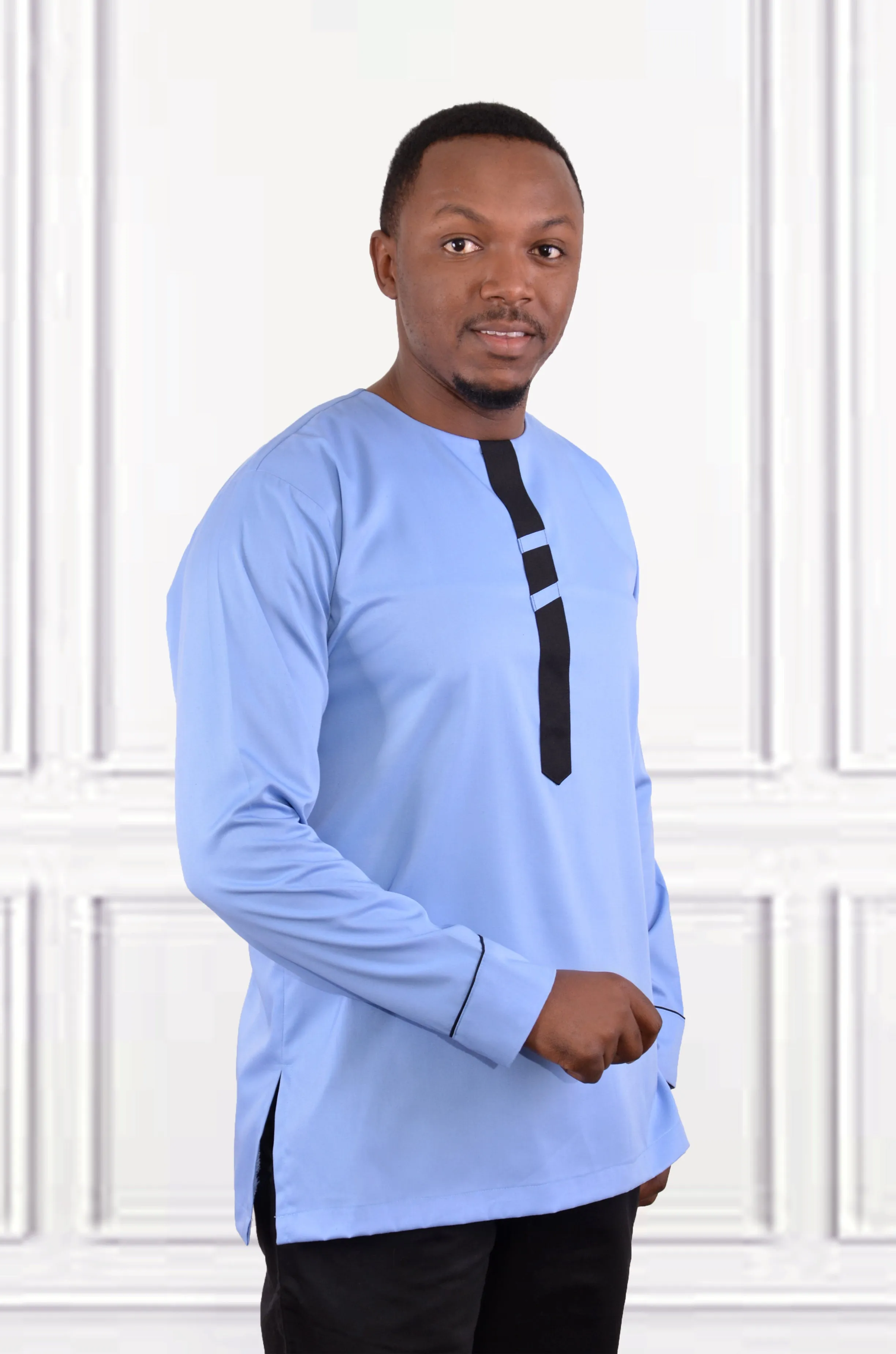 Sky Blue ankara shirt