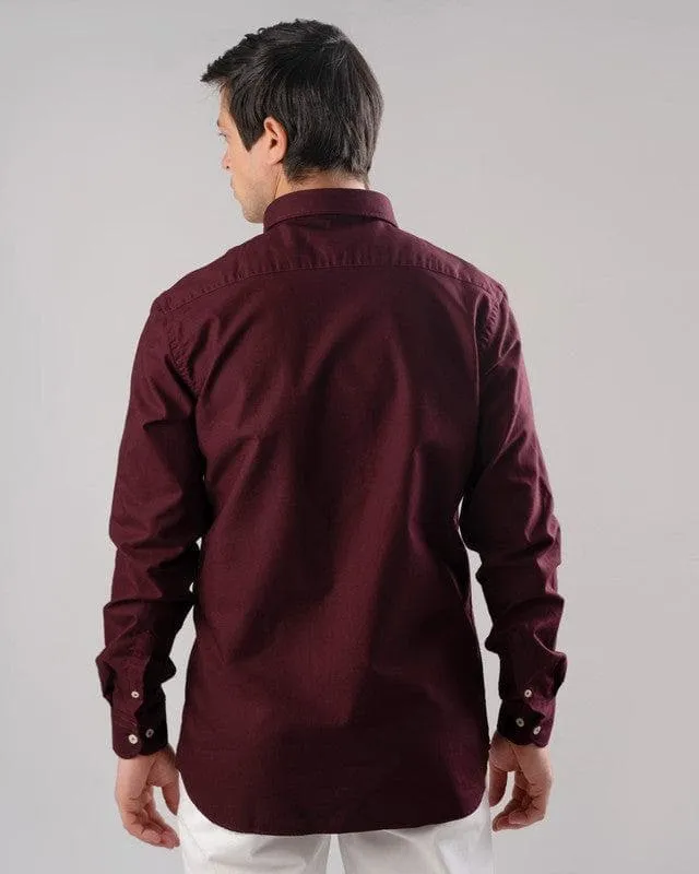 SLIM-FIT OXFORD SHIRT  - WINE