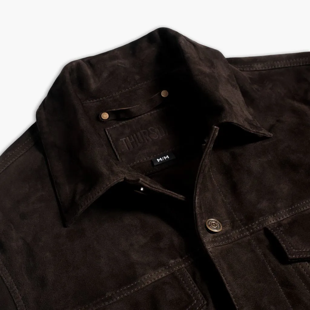 Suede Trucker Jacket | Chocolate