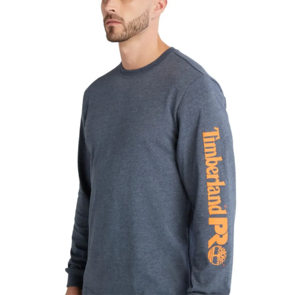 Timberland PRO Men's Core Logo Long-Sleeve T-Shirt - Blue Heather