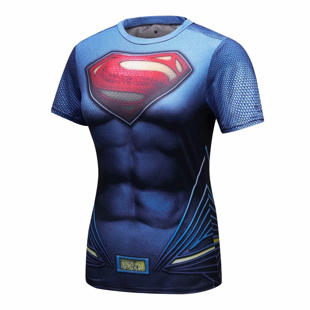 Women's Superman Compression Elite Short Sleeve Rashguard