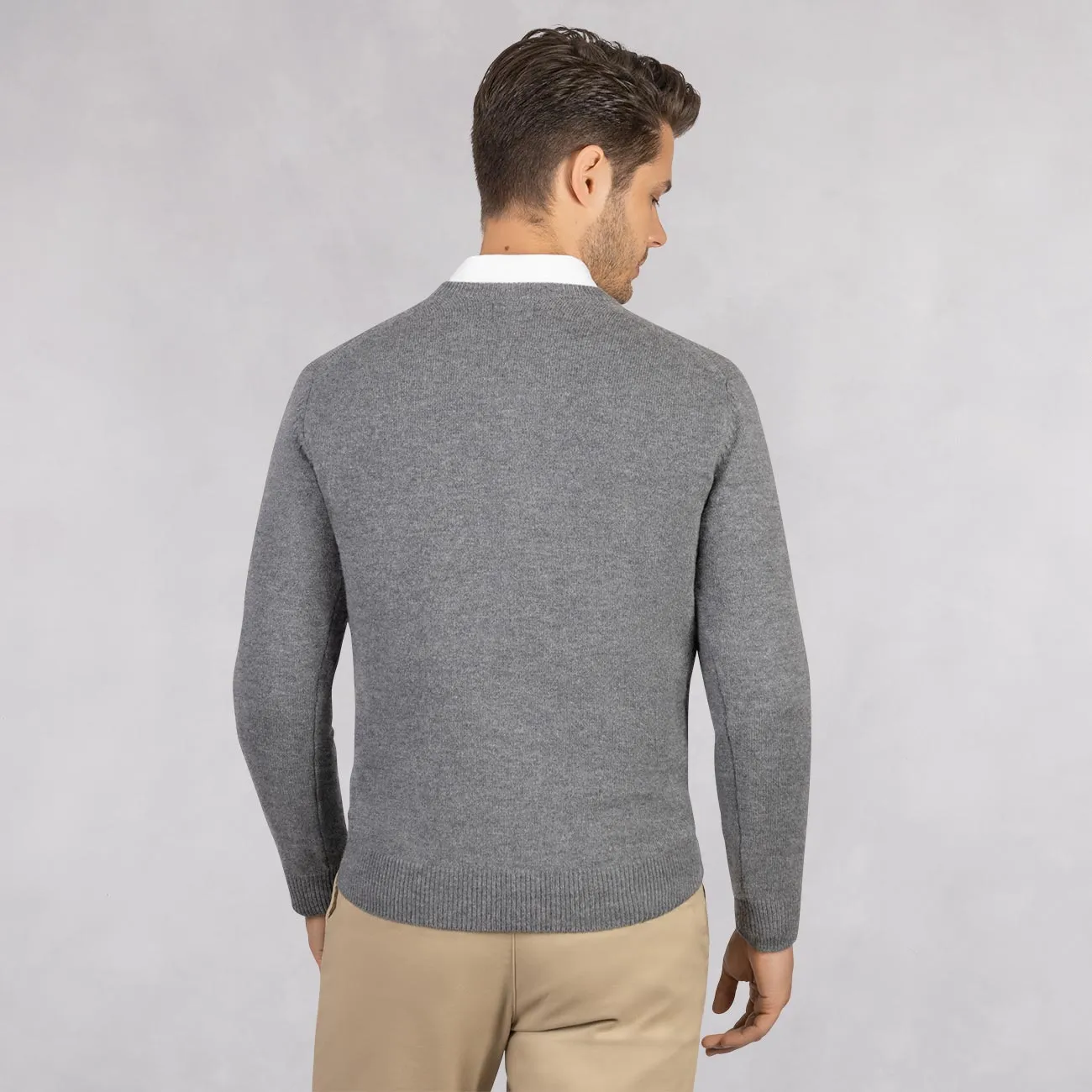 Wool Pullover V Neck Men